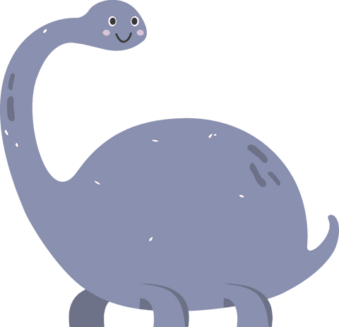 cute grey dinosaur illustration on transparent background - Download Free Stock Videos Pikwizard.com
