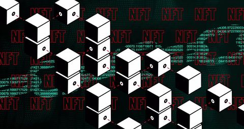 Abstract Digital Blocks and NFT Conceptual Design - Download Free Stock Images Pikwizard.com