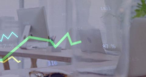 Modern Digital Workspace with Analytics Display