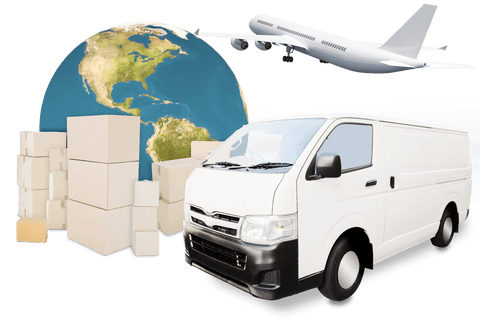 transparent delivery concept with boxes, globe, plane, van - Download Free Stock Videos Pikwizard.com