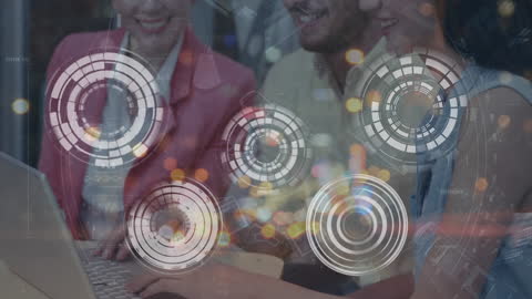 Team Collaborating with Futuristic Digital Interface