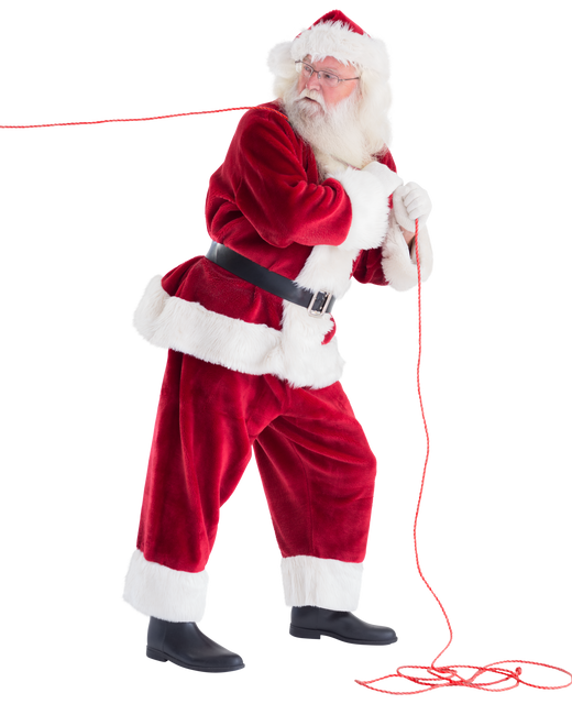 Transparent Santa Pulling Rope and Looking Back During Christmas - Download Free Stock Videos Pikwizard.com