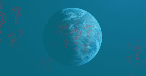Planet Earth Surrounded by Digital Question Marks - Download Free Stock Images Pikwizard.com