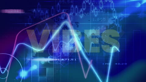 Digital Data Processing with Blue World Map Background