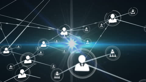 Digital Network Connections with Glowing Interface