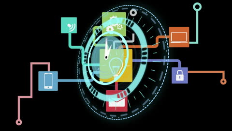 Digital Interface Animation with Network Connections