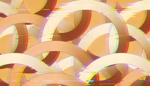 Layering pastel glitch arcs – retro geometric seamless pattern for backgrounds and design