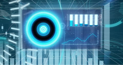 Futuristic Digital Interface with Global Network Data
