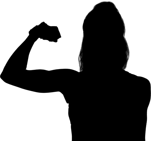 Silhouette of sporty woman stretching muscles on transparent background