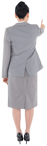 Businesswoman Pointing Back View Transparent PNG for Professional Design