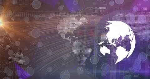 Digital Globe with Abstract Global Network Background