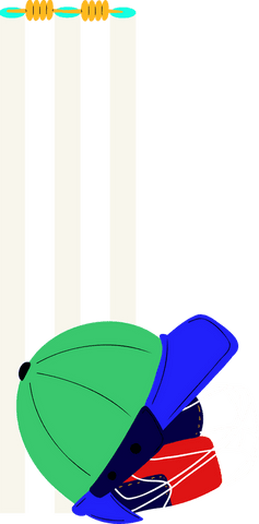 transparent cricket helmet with stumps and teal bails in flat design - Download Free Stock Videos Pikwizard.com