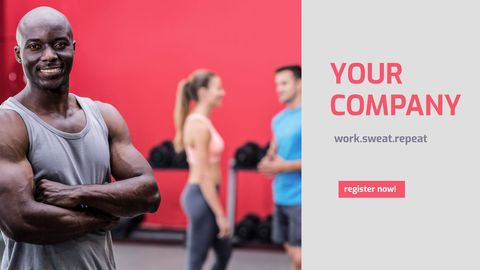 Confident Athlete in Gym Ready to Promote Fitness - Download Free Stock Templates Pikwizard.com