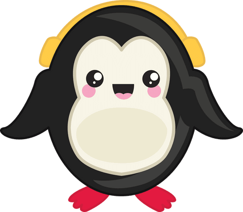 adorable penguin listening music vector on transparent background - Download Free Stock Videos Pikwizard.com