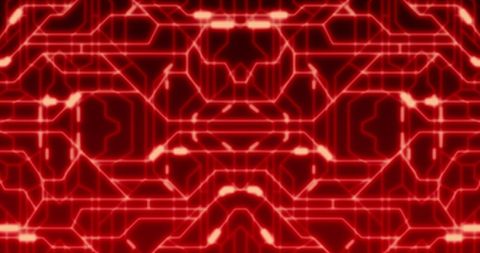 Futuristic Neon Circuit Design with Red Glow - Download Free Stock Images Pikwizard.com