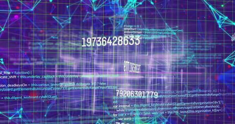 Abstract Blockchain Data Network with Digital Codes - Download Free Stock Images Pikwizard.com