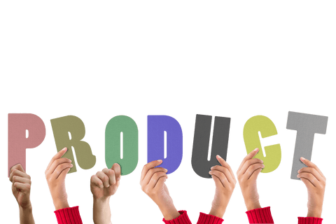 hands holding colorful letters spelling product on transparent background - Download Free Stock Videos Pikwizard.com