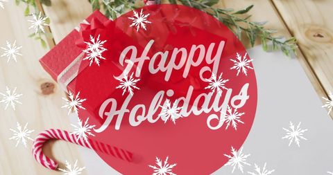 Cheerful Holiday Greeting with Festive Christmas Decorations