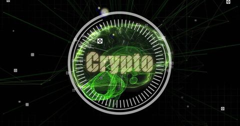 Visualizing crypto brain through neon hud and network grid for futuristic blockchain neural concept