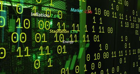 Stocks and Market Analysis Overlaid on Data Room - Download Free Stock Images Pikwizard.com