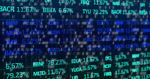 Dynamic Digital Display of Stock Market with Binary Code