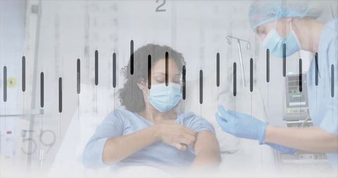 Healthcare Worker Administering Vaccine to Masked Patient