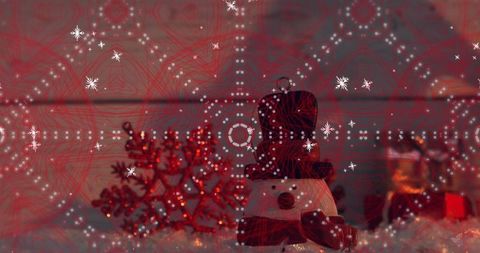 Festive Snowman Figurine with Red Scarf and Sparkling Ornaments