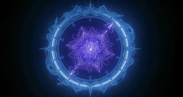 Futuristic Neon Art with Rotating Geometric Patterns