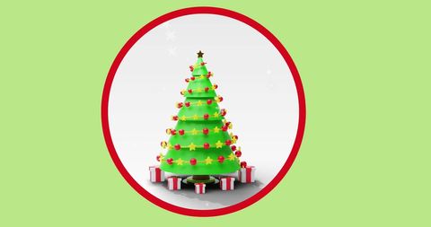 Colorful Christmas Tree with Presents on Green Background - Download Free Stock Images Pikwizard.com