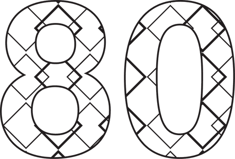 Black Patterned 80 ©Graphic on Transparent Background - Download Free Stock Videos Pikwizard.com