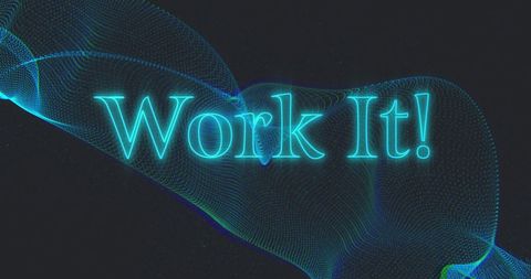 vibrant neon waves with work it textual art - Download Free Stock Images Pikwizard.com