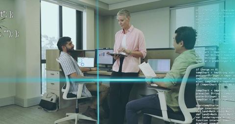 Collaborative Office Meeting Enhancing Digital Workspace Productivity