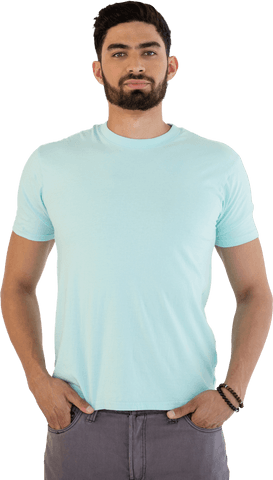 Confident Man in Transparent Background Wearing Aqua T-shirt - Download Free Stock Videos Pikwizard.com