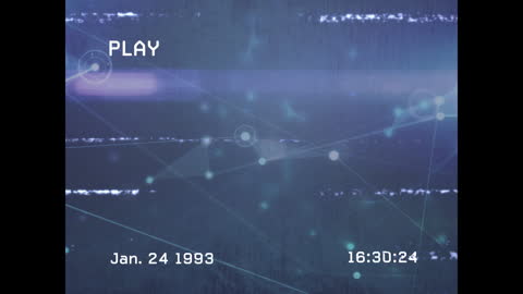 Futuristic Data Interface Display with Network Connections