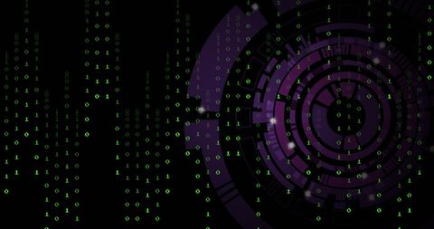 Digital Interface with Pulsating Binary Code Matrix - Download Free Stock Images Pikwizard.com