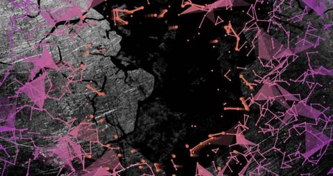 Abstract Technology Network with Geometric Meshes