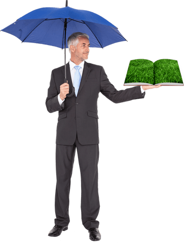 businessman with blue umbrella holding grass book transparent - Download Free Stock Videos Pikwizard.com