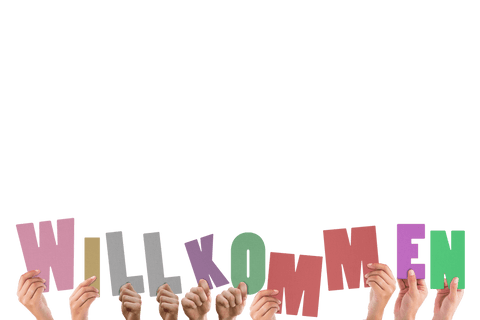 hands holding willkommen text on transparent background vector - Download Free Stock Videos Pikwizard.com