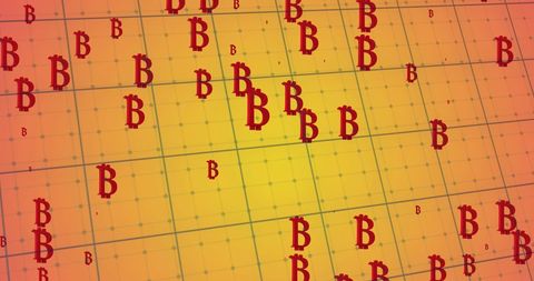 Abstract Bitcoin Grid with Data Processing Elements - Download Free Stock Images Pikwizard.com