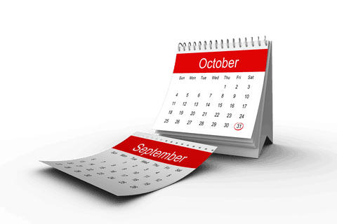 transparent desk calendar with october page turned - Download Free Stock Videos Pikwizard.com