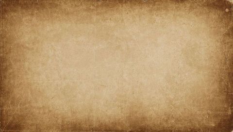 Aged parchment paper texture with sepia grain, scratches, mottled stains and torn corners