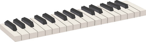 3d stylized piano keyboard on transparent background - Download Free Stock Videos Pikwizard.com