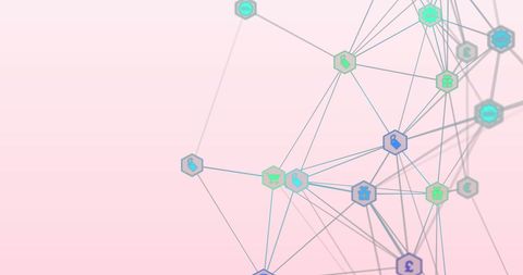Digital Network Globe with Technology Icons on Pink Background - Download Free Stock Images Pikwizard.com