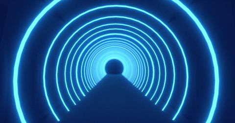 Futuristic Neon Blue Tunnel with Pulsating Arcs - Download Free Stock Images Pikwizard.com
