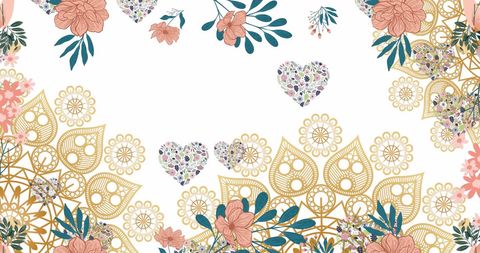 Floral Heart Pattern on White Background with Intricate Design - Download Free Stock Images Pikwizard.com