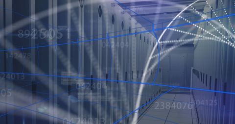 Futuristic Data Center with DNA Strand Concept