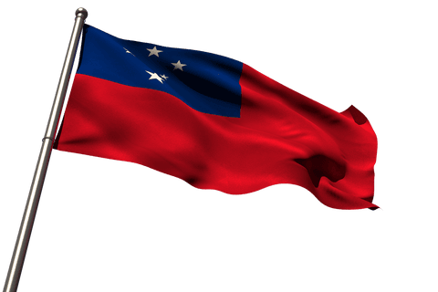 waving samoan flag isolated on transparent background - Download Free Stock Videos Pikwizard.com