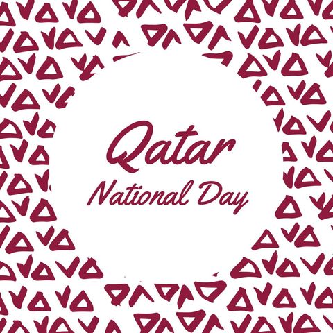 qatar national day celebration design with maroon doodles - Download Free Stock Templates Pikwizard.com