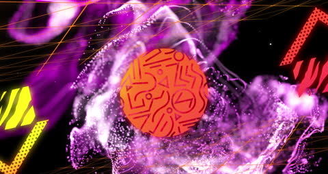 Vibrant Abstract Digital Motion with Geometric Shapes