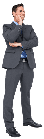 Cheerful Businessman on Transparent Background with Confident Pose